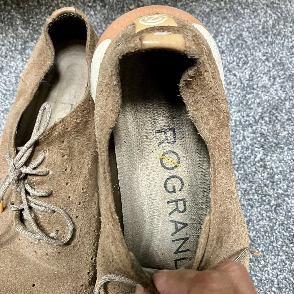 Cole Haan Size 9.5 M ZEROGRAND 360 Light Brown Suede Men's Wingtip Dress Shoes